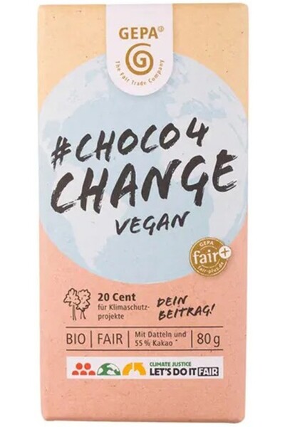 Gepa 4 Change βιολογική σοκολάτα, vegan, 80γρ.