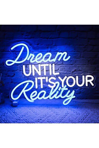 Slasa Dream Until Reality Neon Sign 45x46 cm Multicolor LED 6 mm Acrylic Base...