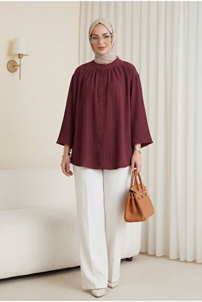 HİJABAYA Στρογγυλή λαιμόκοψη με κουμπιά, ισπανικό μανίκι, τουνίκ Siena