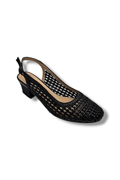 Nur Rose 86016-03-26 Pantofi de damă din piele împletită, cu spatele deschis ...