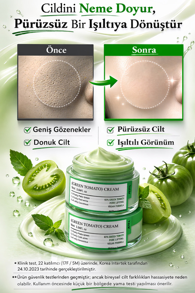 FULLY Green Tomato Cream - Yeşil Domates Gözenek Sıkılaştırıcı Nem Kremi