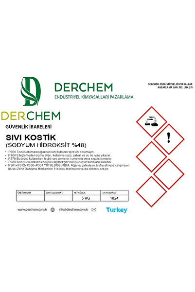 DERCHEM SIVI KOSTİK (SODYUM HİDROKSİT %48) 5 KG