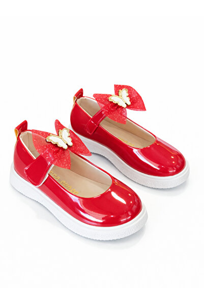 Casabony 🎀 Κόκκινες μπαλαρίνες για κορίτσια με άνετη σόλα Eva από λουστρίνι