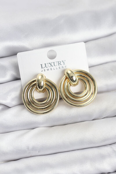 Nehir Stylish Gold Color Brass Vintage Women Earrings Teachers Mothers Valent...