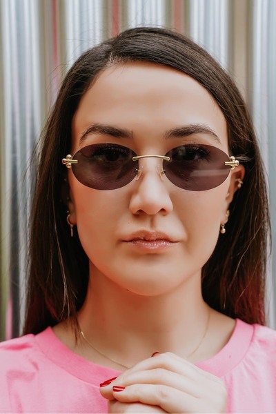 Stil Noktası Tf-Co Frameless Black Sunglasses