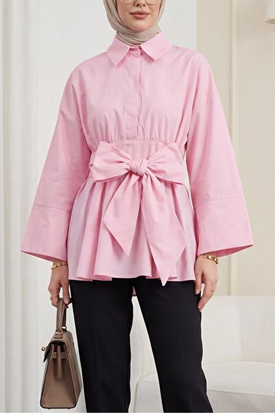 HİJABAYA Τουνίκ από ποπλίνα με κορσάζ στη μέση, κρυφές τσέπες και ζώνη