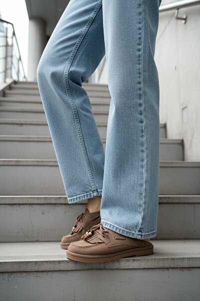 DİVOLYA Παντόφλες Sofia Mink Suede με φούντες (με τακούνι 2 εκ.) με στρογγυλή...