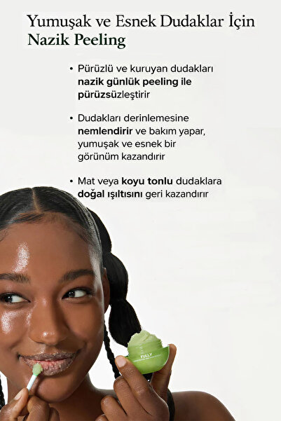 FULLY Green Tomato Smoothie Lip Scrub - Yeşil Domates Şeker Bazlı Dudak Peelingi