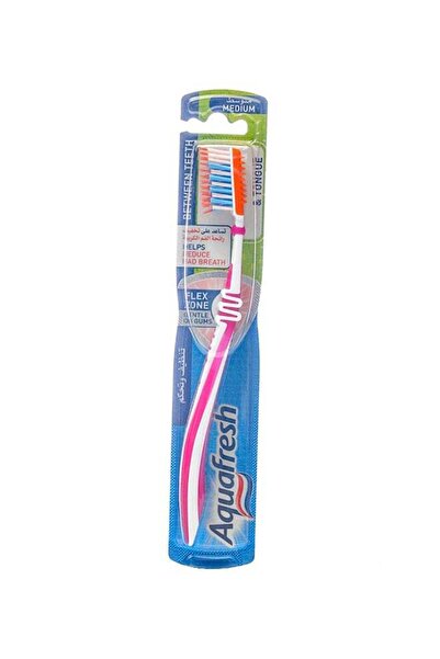 Aquafresh فرشاة أسنان فليكس زون باللون الأزرق/الأبيض/البرتقالي