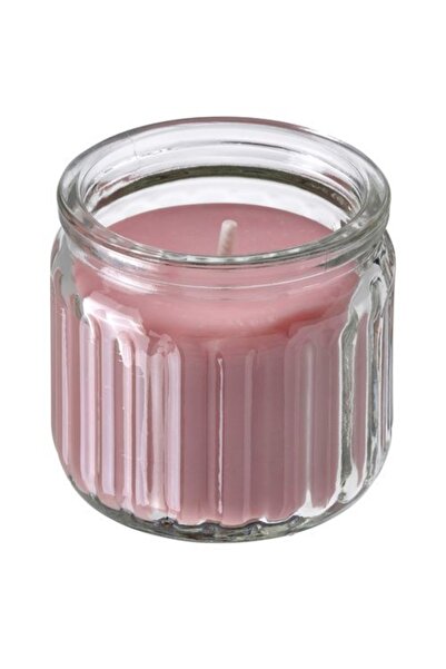 IKEA ALYORA SHOP YENİ HÖKGÖK bardakta kokulu mum, açık pembe, 12 saat, kırmız...