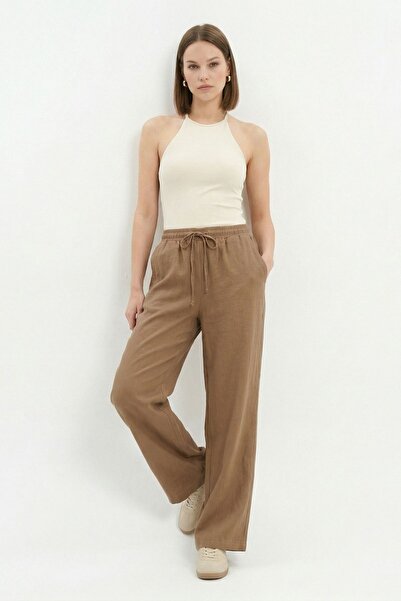 Rays Pantaloni camel cu talie elastică 1200