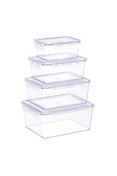 Cosmoplast Lock2Go Food Storage Containers with Lids, 4 pcs