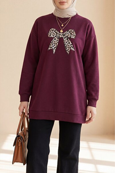 HİJABAYA Χαλαρό τουνίκ με στρογγυλή λαιμόκοψη και στάμπα με φιόγκο