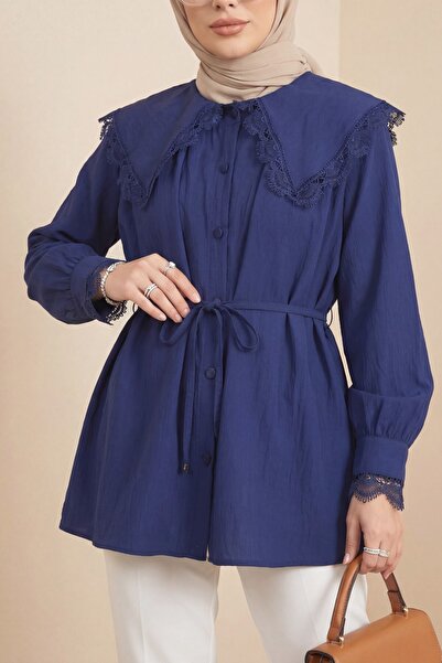 HİJABAYA Βρεφικό τουνίκ με κορδόνια στη μέση και σχέδιο κοκκάλινης λαιμόκοψης