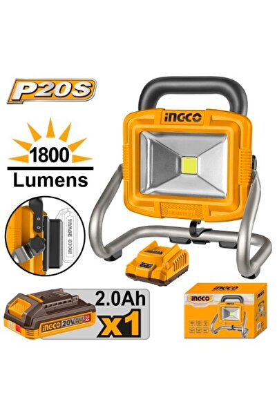 Ingco Φωτιστικό εργασίας LED 20 V 1800 Lumens με μπαταρία CWLI 20258