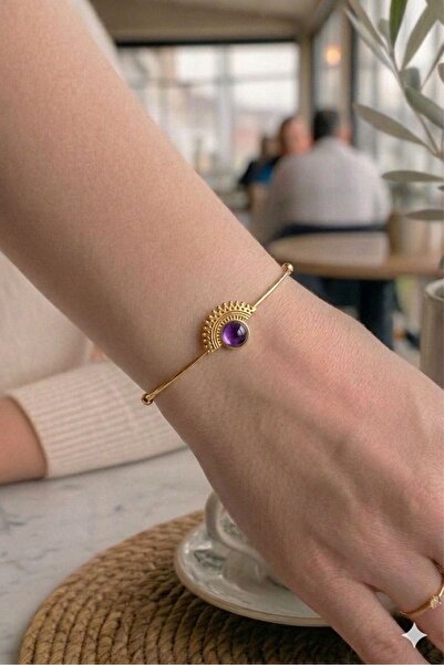 DOĞA KUTUSU Agate Natural Stone Women's Gold Bracelet for Aries, Leo, Scorpio...