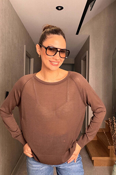 FABB Καφέ Μακρυμάνικη Μπλούζα Mercerized