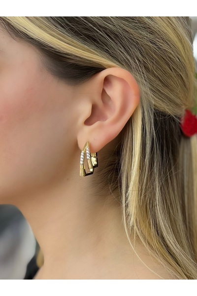 Twinssis Accessories أقراط بتصميم خاص من حجريين على شكل صفين
