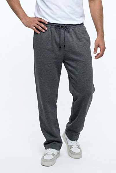 INFLUYENTE Men's Smoked Baggy Cut Pique Fabric Elastic Waist Loose Fit Comfor...