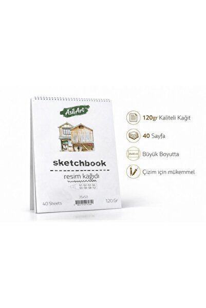 Artdesign Üstten Spiralli 35x50 Sketch Pad 120gr 40yp