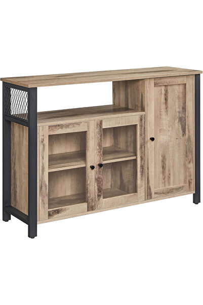 VASAGLE Dulap cu 3 uși, Rafturi reglabile, Cadru metalic și PAL, 110x33x75 cm...