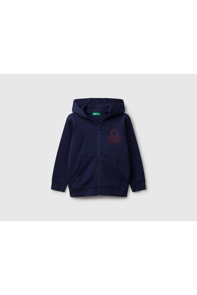 Benetton 3J68G503VL Αγορίστικη ζακέτα σε μπλε ναυτικό χρώμα