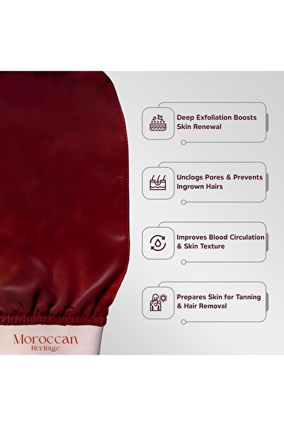 Moroccan Kessa Exfoliating Glove | 100% Mulberry Silk Hammam Scrub Mitt | Loofah Dead Skin