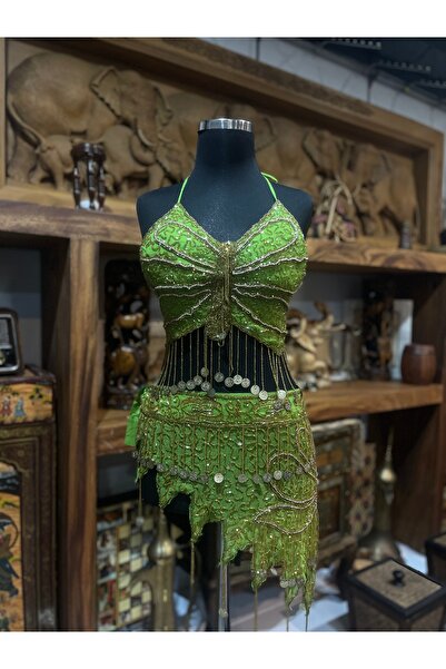 Ciciş Aksesuar SHAKİRA BAĞLAMALI ORYANTEL TAKIM YEŞİL