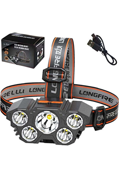 LEAN Επαναφορτιζόμενος Αδιάβροχος Φακός Κεφαλής LED 5 Διόδων