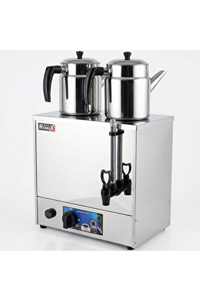 Romux 30 Model Elektrikli 304 Paslanmaz Çelik Çay Makinesi 22 lt (Demlik Hari...