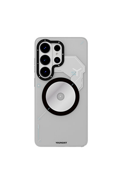 Youngkit Galaxy S26 Ultra Kılıf M-safe Uyumlu Disk Desenli Disc Battle Kapak Gri