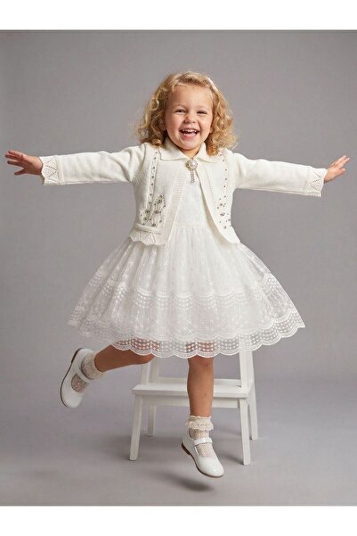 Cherrys Bebek Ahsen Πλεκτό Γιλέκο Κοριτσίστικο Φόρεμα