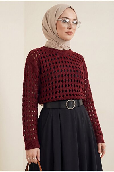 HİJABAYA Πλεκτό πουλόβερ με λαιμόκοψη καγιάκ