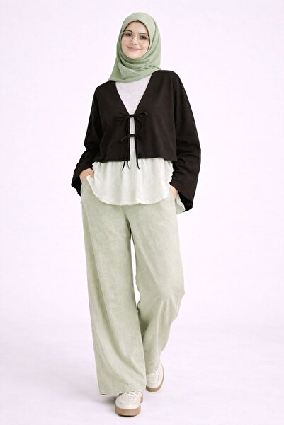 CNG MODA Κοντό πουκάμισο κιμονό με κορδόνια στο μπροστινό μέρος