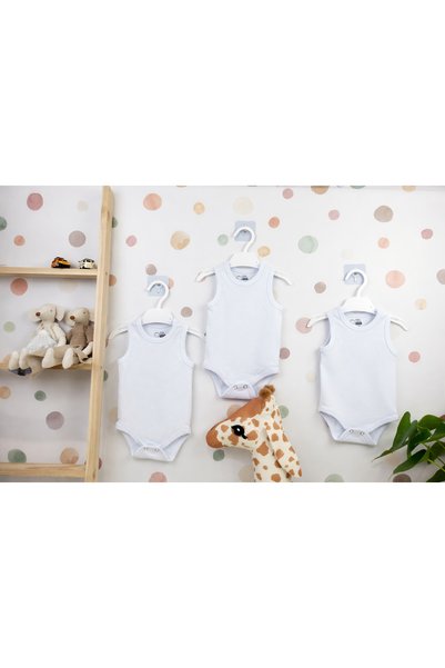 Little Trend Baby 100% Cotton Sleeveless Baby Bodysuit 3-Pack