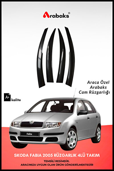 Arabaks Skoda Fabia 2005 Cam Rüzgarlığı 4'lü Takım (MUGEN TİP, DAYANIKLI MALZ...