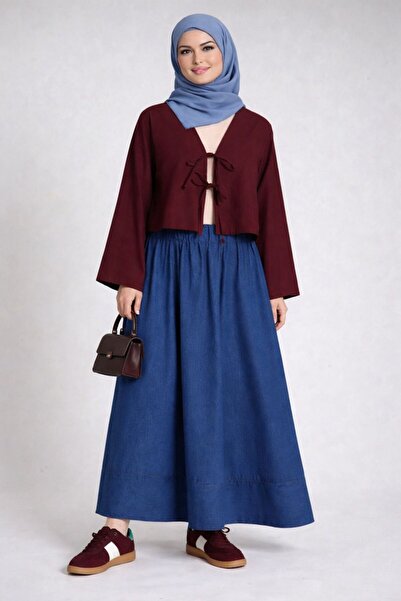 CNG MODA Πουκάμισο κιμονό με δεμένη φούστα πάνω του