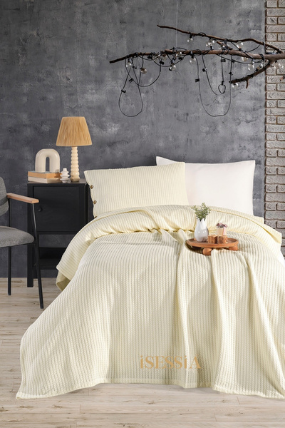 Isessia Σετ κάλυμμα κρεβατιού Elora Μονό Πλεκτό Πικέ