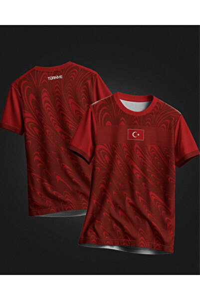 BB Spor Milli Takım Dünya Kupası Özel Kırmızı Futbol Taraftar Forması Unisex