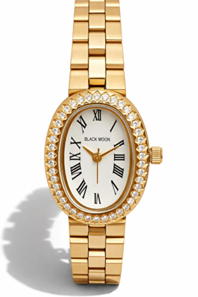 Black Moon Women's Watch Gold Color Silver Dial