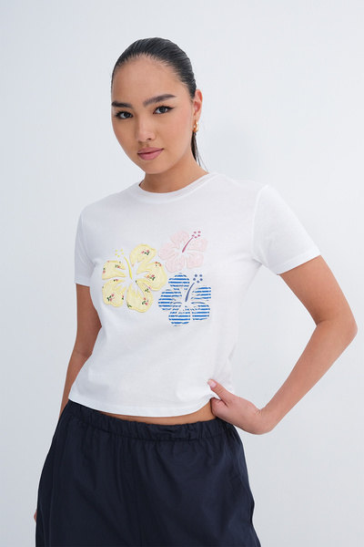 Addax Κεντημένο T-shirt P10534