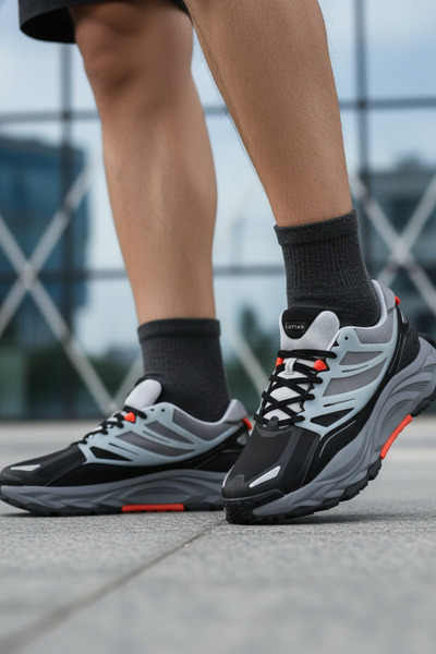 Lufian LF-8822 Pantofi sport negri casual pentru bărbați