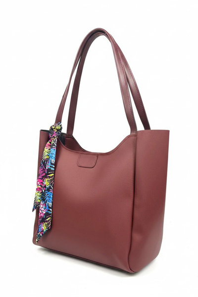 TOFİSA Women's Burgundy Flared Handbag - 28134-Bordo