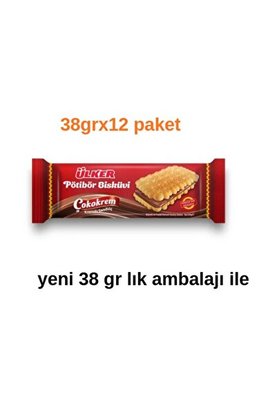 Ülker Pötibör Çokokrem Kremalı Sandviç bisküvi 38grx12 axdet