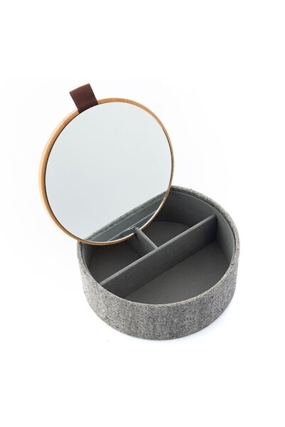 BellFyd ΜπελΦιντ ®   Κοσμηματοθήκη από μπαμπού με οργανωτή και καθρέφτη, 15.5...