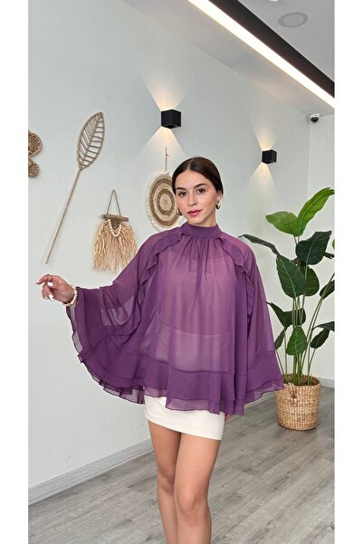 Butik Beyza Μπλούζα σε στυλ πόντσο από σιφόν