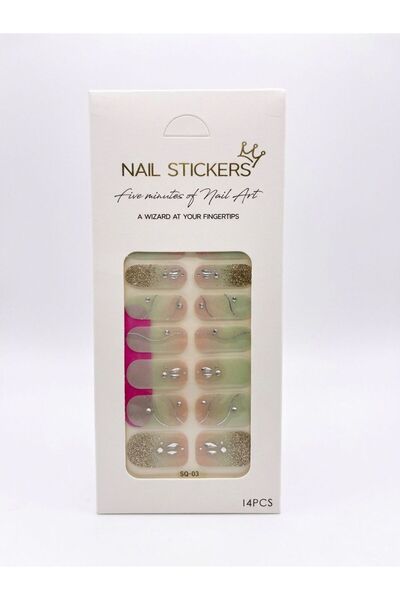 SHEGO NAİL Nail Art Sticker Seti- Kendinden Yapışkanlı 14 Parça ve Mini Törpü...