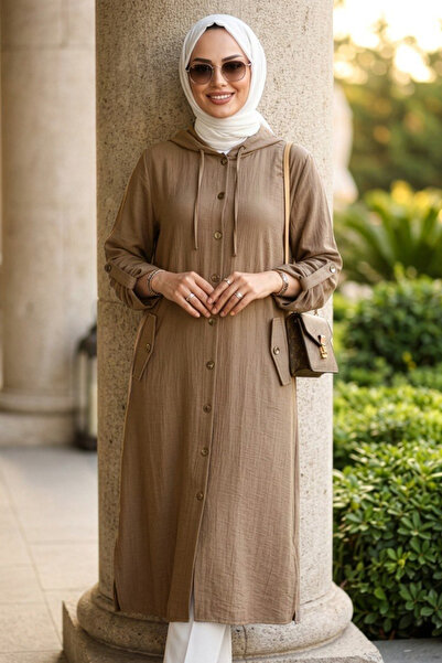 N.S NEVA STYLE Buttoned Mink Hijab Cap 15012V