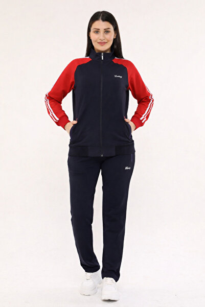 Fantasy Σετ φόρμας με ψηλό γιακά από βαμβάκι σε μεγάλο μέγεθος, Ναυτικό μπλε ...