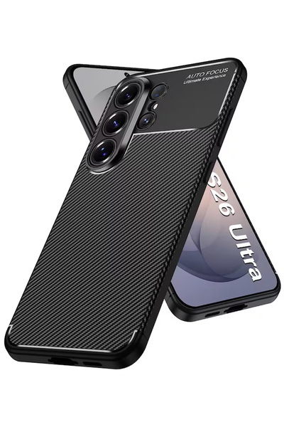 Nezih Case Samsung Galaxy S26 Ultra Uyumlu Kamera Korumalı Karbon Tasarım Kor...